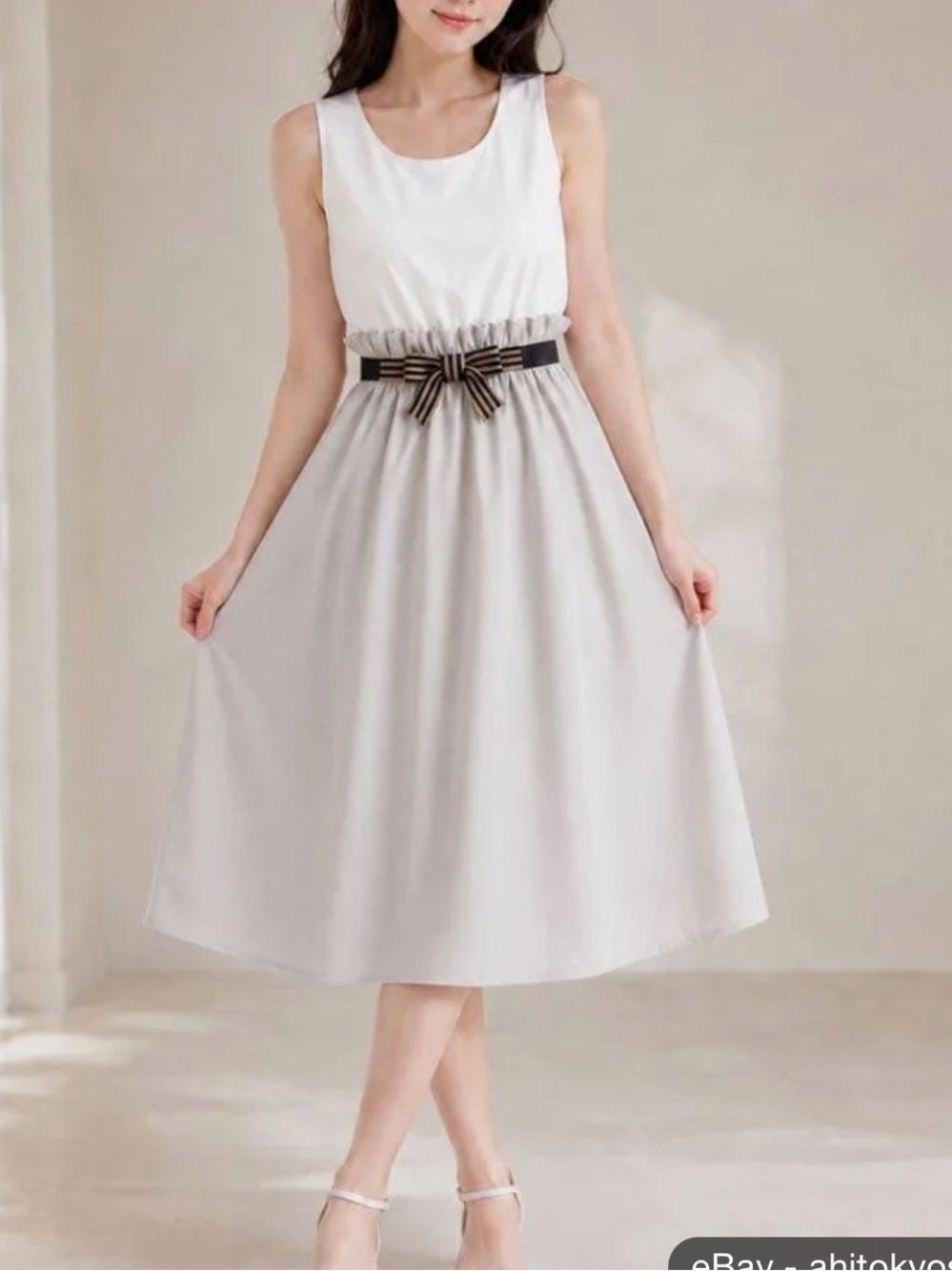 Paule Ka Ribboned Waist Tank Dress